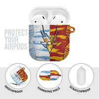 Argentina And Spain Football AirPods Case Split Flag Golden Trophy Grunge