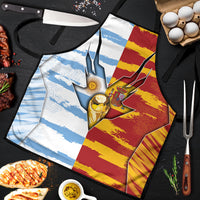 Argentina And Spain Football Apron Split Flag Golden Trophy Grunge