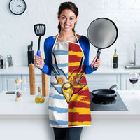 Argentina And Spain Football Apron Split Flag Golden Trophy Grunge