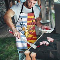 Argentina And Spain Football Apron Split Flag Golden Trophy Grunge