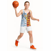 Custom Argentina And Spain Football Basketball Jersey Split Flag Golden Trophy Grunge