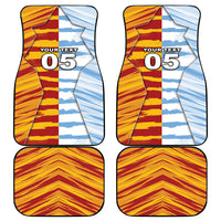 Custom Argentina And Spain Football Car Mats Split Flag Golden Trophy Grunge