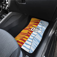 Custom Argentina And Spain Football Car Mats Split Flag Golden Trophy Grunge