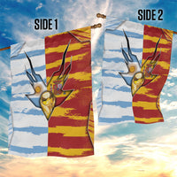 Argentina And Spain Football Garden Flag Split Flag Golden Trophy Grunge