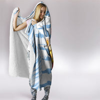Argentina And Spain Football Hooded Blanket Split Flag Golden Trophy Grunge