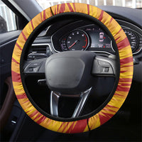 Argentina And Spain Football Steering Wheel Cover Split Flag Golden Trophy Grunge