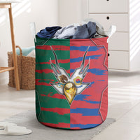 Mexico And Korean Football Laundry Basket Split Flag Golden Trophy Grunge