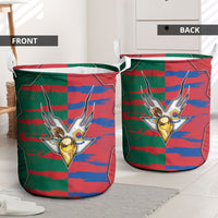 Mexico And Korean Football Laundry Basket Split Flag Golden Trophy Grunge