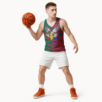 Custom Mexico And Korean Football Basketball Jersey Split Flag Golden Trophy Grunge