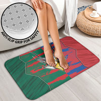 Mexico And Korean Football Bathroom Set Split Flag Golden Trophy Grunge