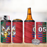 Custom Mexico And Korean Football 4 in 1 Can Cooler Tumbler Split Flag Golden Trophy Grunge