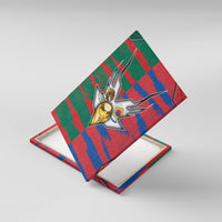 Mexico And Korean Football Canvas Wall Art Split Flag Golden Trophy Grunge