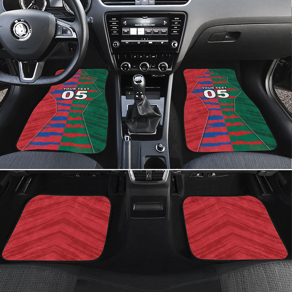 Custom Mexico And Korean Football Car Mats Split Flag Golden Trophy Grunge