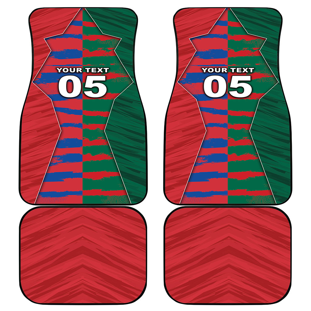 Custom Mexico And Korean Football Car Mats Split Flag Golden Trophy Grunge