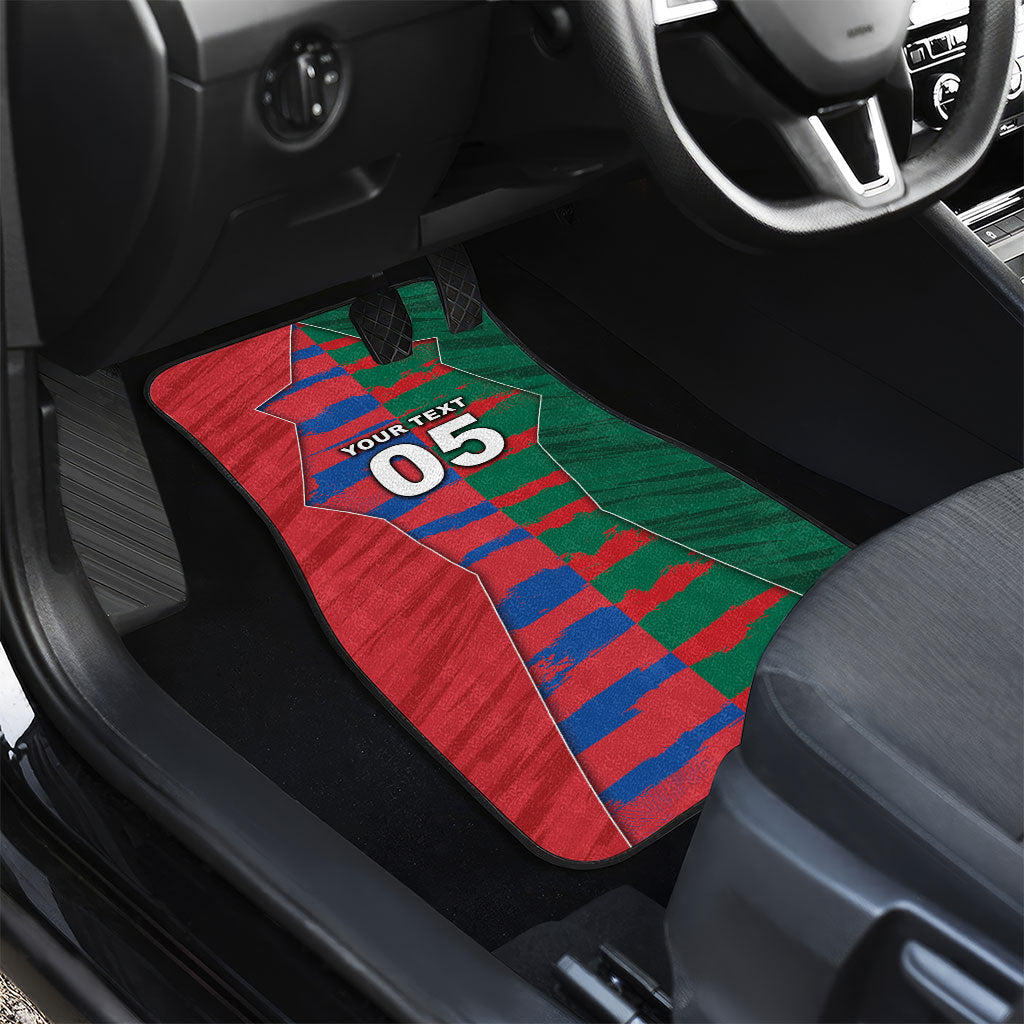 Custom Mexico And Korean Football Car Mats Split Flag Golden Trophy Grunge