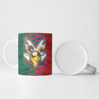 Custom Mexico And Korean Football Ceramic Mug Split Flag Golden Trophy Grunge