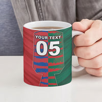 Custom Mexico And Korean Football Ceramic Mug Split Flag Golden Trophy Grunge