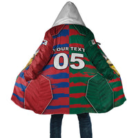 Custom Mexico And Korean Football Cloak Split Flag Golden Trophy Grunge