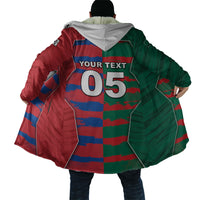 Custom Mexico And Korean Football Cloak Split Flag Golden Trophy Grunge