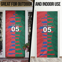 Custom Mexico And Korean Football Door Cover Split Flag Golden Trophy Grunge