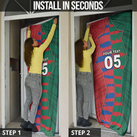 Custom Mexico And Korean Football Door Cover Split Flag Golden Trophy Grunge