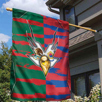 Mexico And Korean Football Garden Flag Split Flag Golden Trophy Grunge