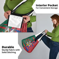 Mexico And Korean Football Grocery Bag Split Flag Golden Trophy Grunge