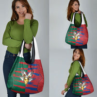 Mexico And Korean Football Grocery Bag Split Flag Golden Trophy Grunge