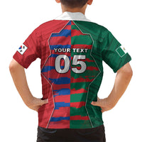 Custom Mexico And Korean Football Hawaiian Shirt Split Flag Golden Trophy Grunge