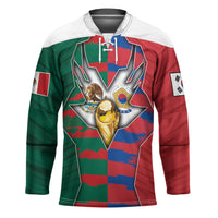 Custom Mexico And Korean Football Hockey Jersey Split Flag Golden Trophy Grunge