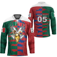 Custom Mexico And Korean Football Hockey Jersey Split Flag Golden Trophy Grunge