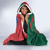 Mexico And Korean Football Hooded Blanket Split Flag Golden Trophy Grunge