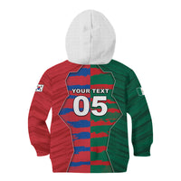 Custom Mexico And Korean Football Kid Hoodie Split Flag Golden Trophy Grunge