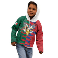 Custom Mexico And Korean Football Kid Hoodie Split Flag Golden Trophy Grunge