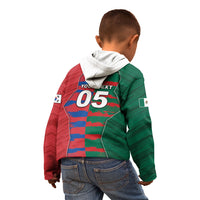 Custom Mexico And Korean Football Kid Hoodie Split Flag Golden Trophy Grunge