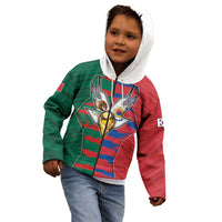 Custom Mexico And Korean Football Kid Hoodie Split Flag Golden Trophy Grunge