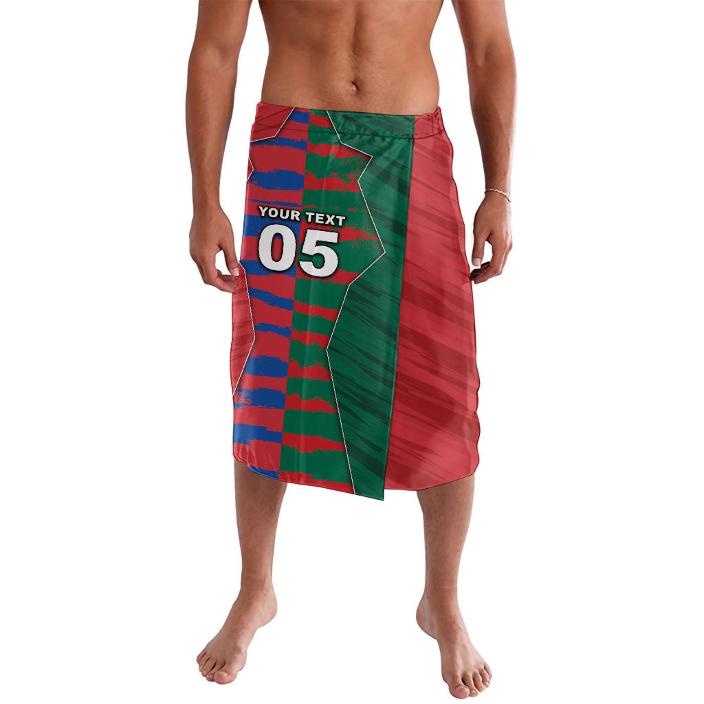Custom Mexico And Korean Football Lavalava Split Flag Golden Trophy Grunge