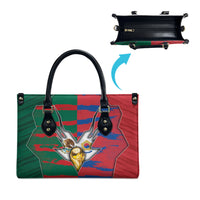 Mexico And Korean Football Leather Bag Split Flag Golden Trophy Grunge
