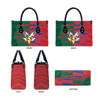 Mexico And Korean Football Leather Bag Split Flag Golden Trophy Grunge