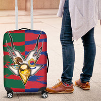 Mexico And Korean Football Luggage Cover Split Flag Golden Trophy Grunge