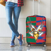 Mexico And Korean Football Luggage Cover Split Flag Golden Trophy Grunge