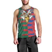 Custom Mexico And Korean Football Men Tank Top Split Flag Golden Trophy Grunge