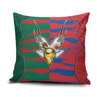 Mexico And Korean Football Pillow Cover Split Flag Golden Trophy Grunge