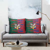 Mexico And Korean Football Pillow Cover Split Flag Golden Trophy Grunge