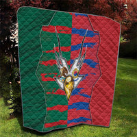 Mexico And Korean Football Quilt Split Flag Golden Trophy Grunge