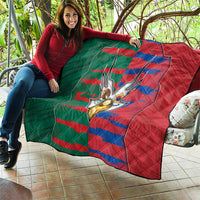 Mexico And Korean Football Quilt Split Flag Golden Trophy Grunge
