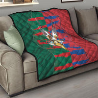Mexico And Korean Football Quilt Split Flag Golden Trophy Grunge