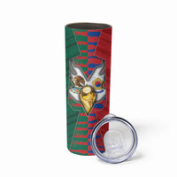 Custom Mexico And Korean Football Skinny Tumbler Split Flag Golden Trophy Grunge