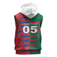 Custom Mexico And Korean Football Sleeveless Hoodie Split Flag Golden Trophy Grunge