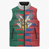Custom Mexico And Korean Football Sleeveless Puffer Jacket Split Flag Golden Trophy Grunge